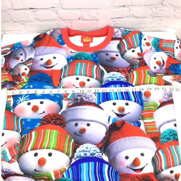 Threadcraft Crewneck Snowman Graphic Fleece Lined Christmas Sweatshirt M - Picture 9 of 11